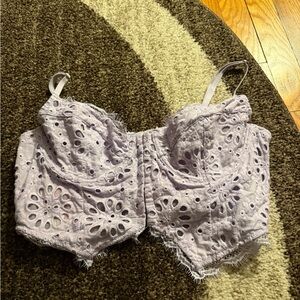 Anthropologie Lavender Eyelet Tank Top